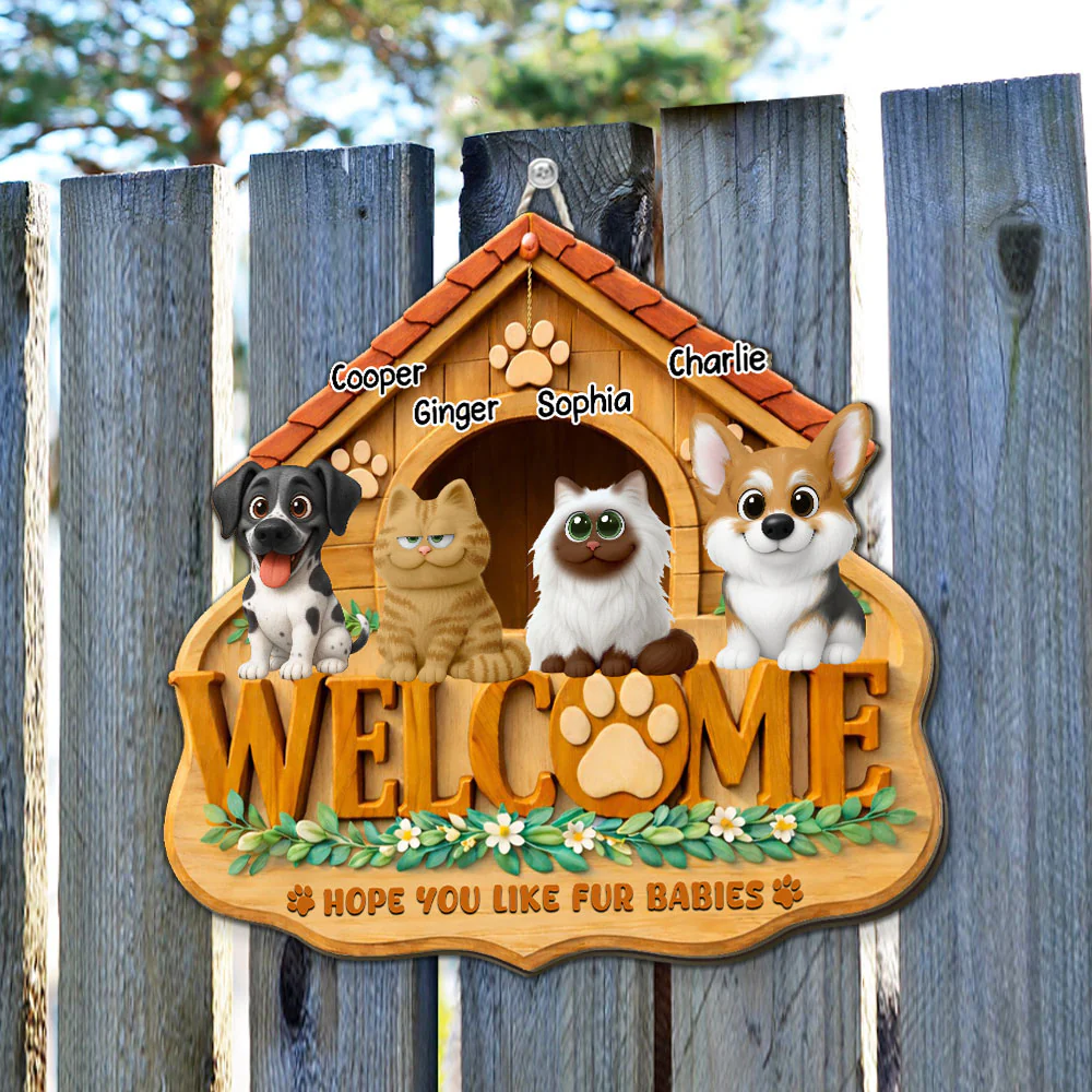 Fur Home Right Here - Personalized Custom Wood Sign - Image 6