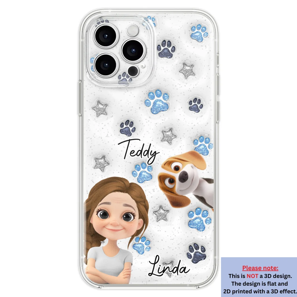 Fur Mom Dad Blue Star - Personalized Custom 3D Inflated Effect Phone Case - Image 22