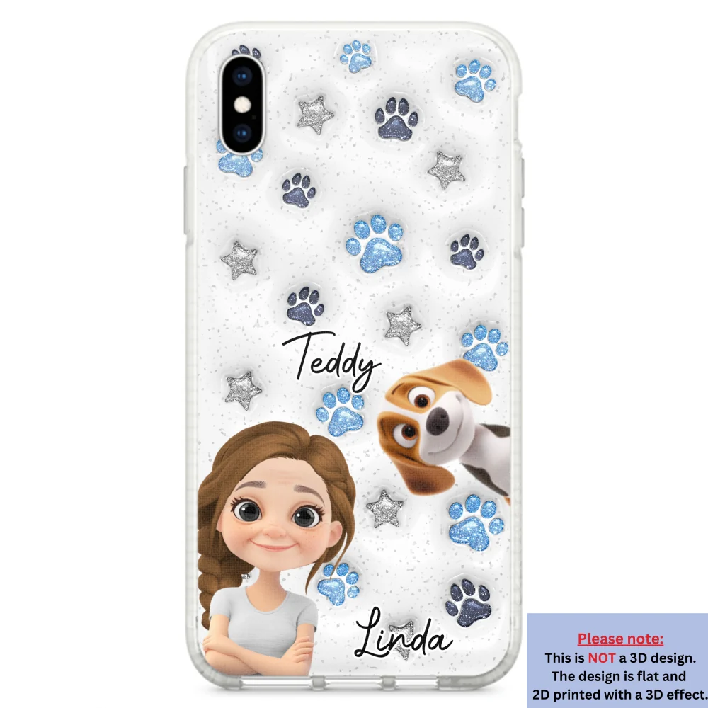 Fur Mom Dad Blue Star - Personalized Custom 3D Inflated Effect Phone Case - Image 25