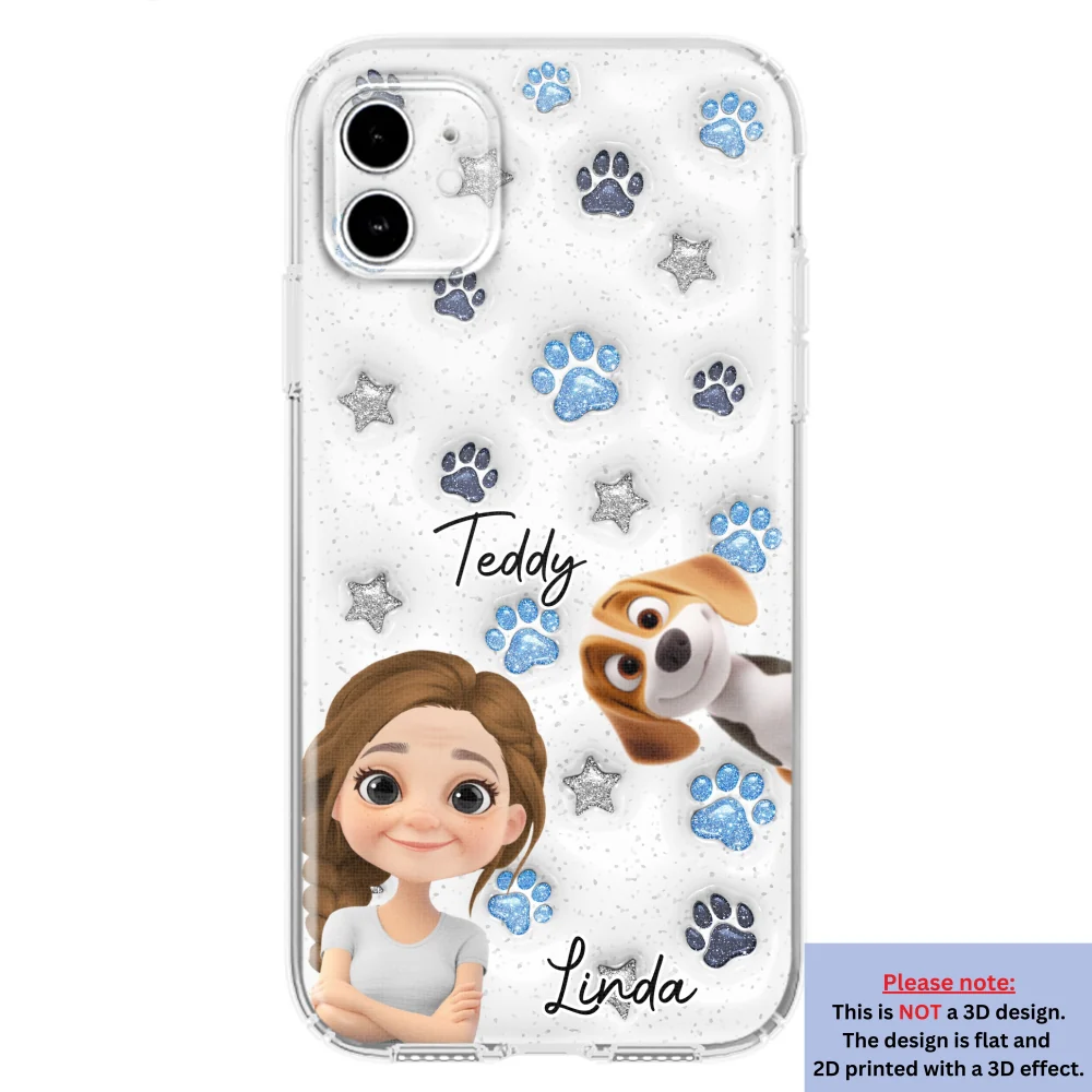 Fur Mom Dad Blue Star - Personalized Custom 3D Inflated Effect Phone Case - Image 8