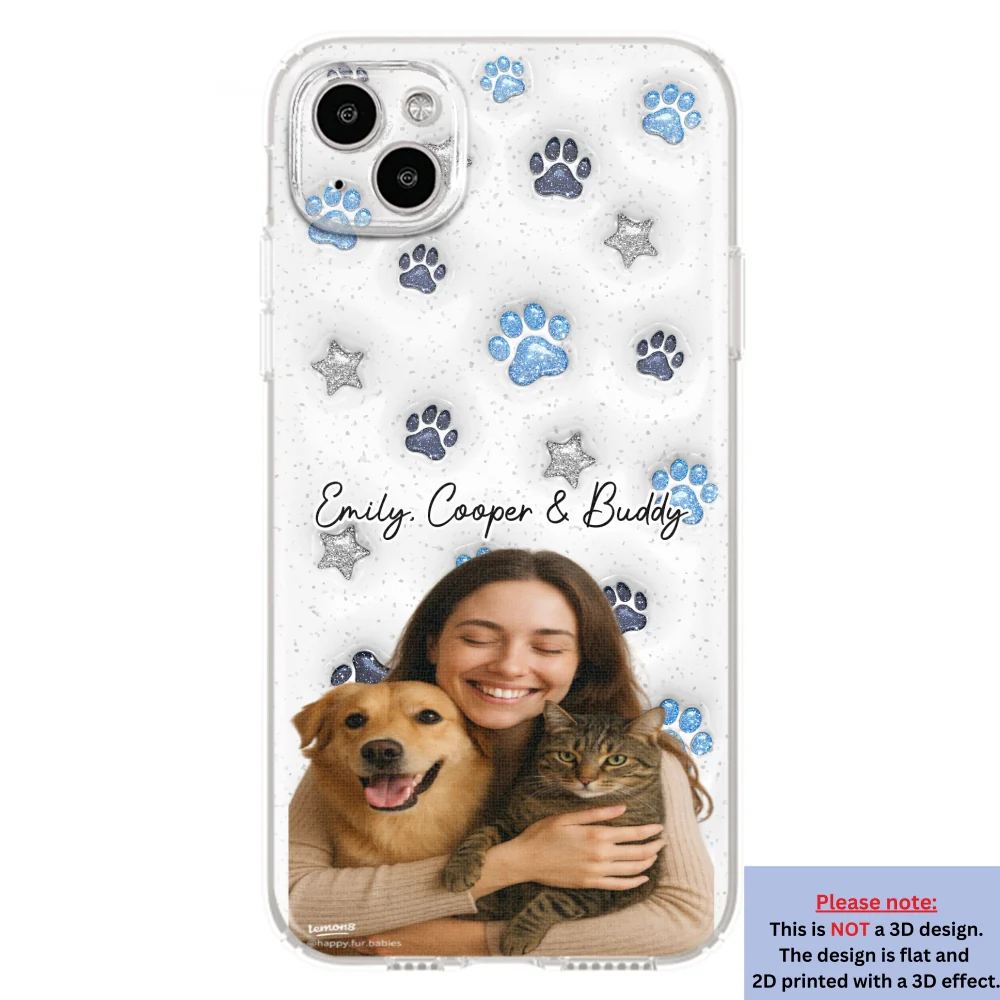 Fur Mom Dad Blue Star Photo - Personalized Custom 3D Inflated Effect Phone Case - Image 13