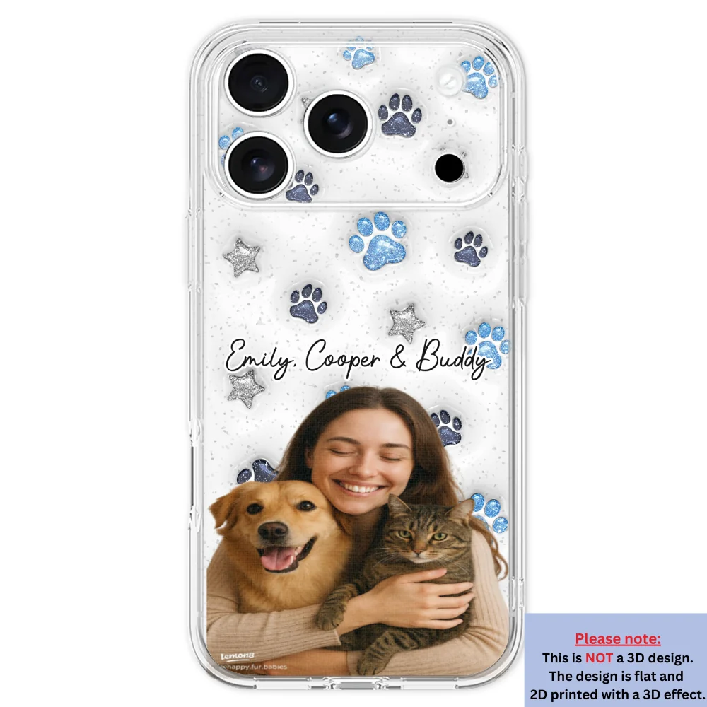 Fur Mom Dad Blue Star Photo - Personalized Custom 3D Inflated Effect Phone Case - Image 27