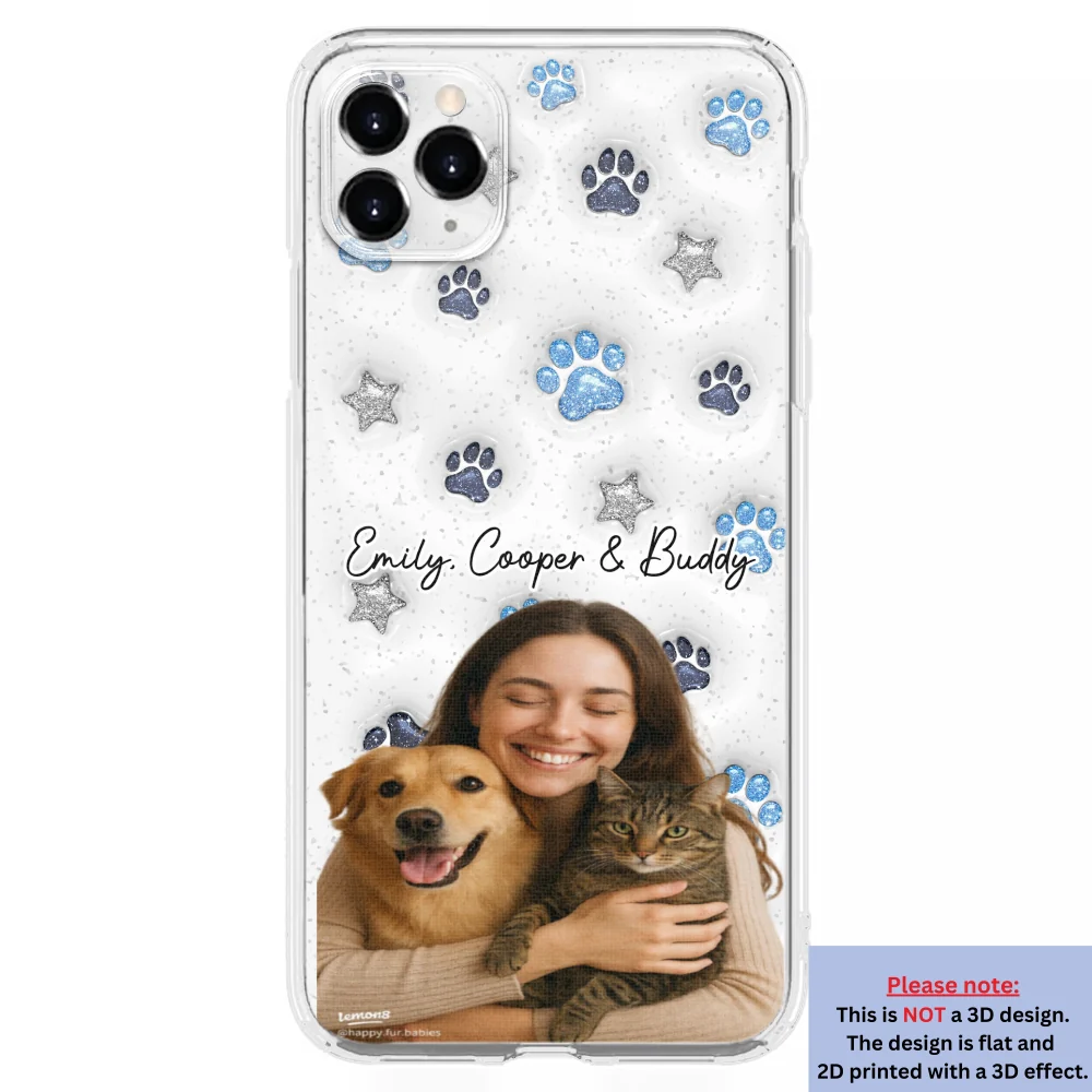 Fur Mom Dad Blue Star Photo - Personalized Custom 3D Inflated Effect Phone Case - Image 8