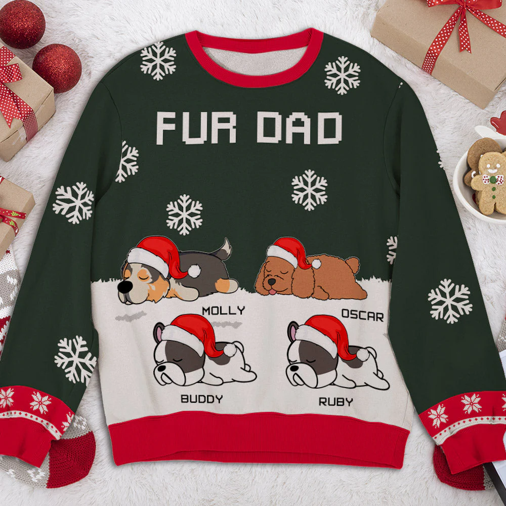 Fur Mom Dad Winter - Personalized Custom All-Over-Print Sweatshirt - Image 4