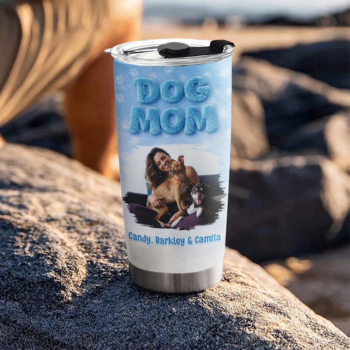 Fur Mom Fur Dog Photo - Personalized Custom 3D Effect Tumbler - Image 3