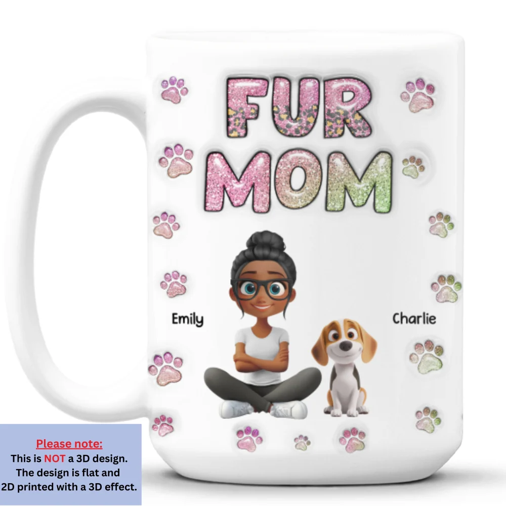 Fur Mom Lovely Chibi - Personalized Custom 3D Inflated Effect Mug - Image 8