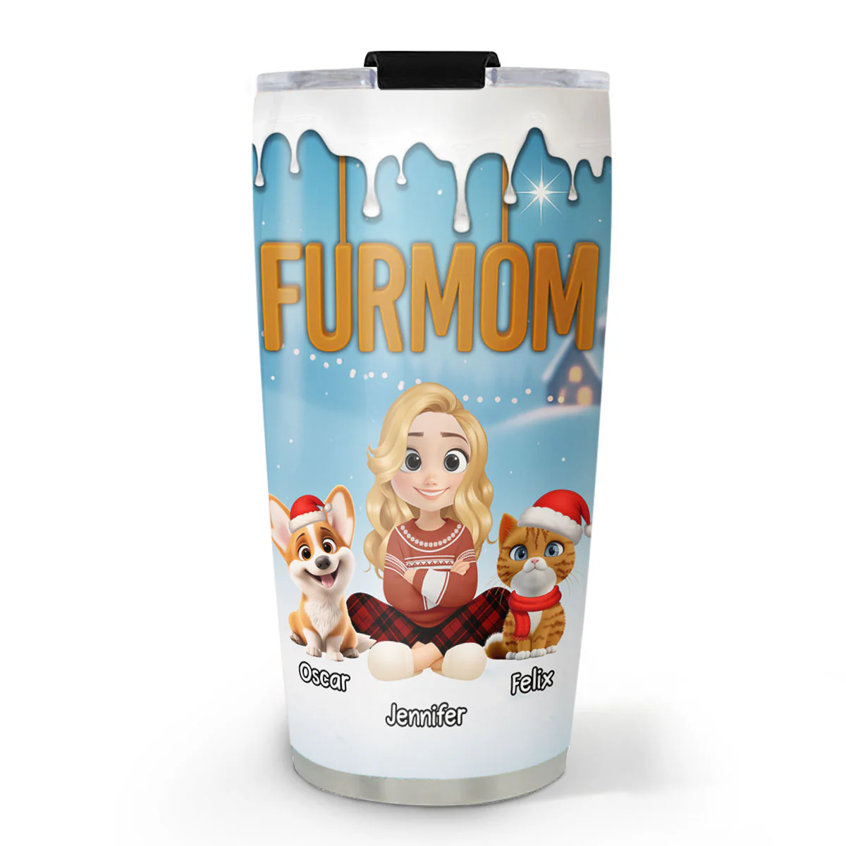 Fur Mom Now Onwards - Personalized Custom 3D Inflated Effect Tumbler