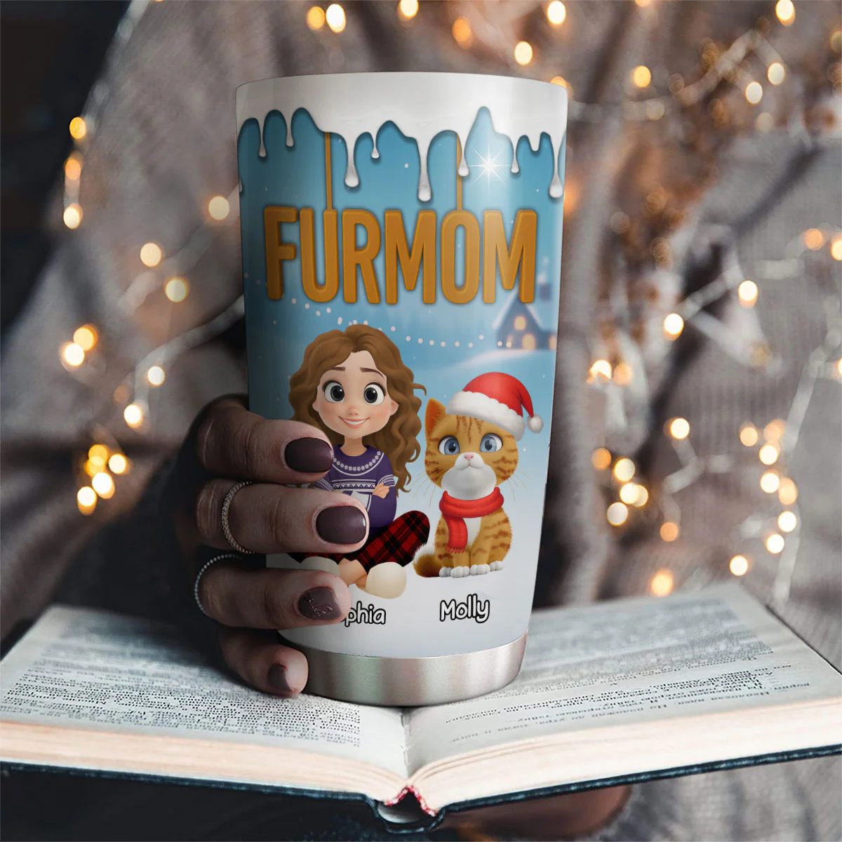 Fur Mom Now Onwards - Personalized Custom 3D Inflated Effect Tumbler - Image 4