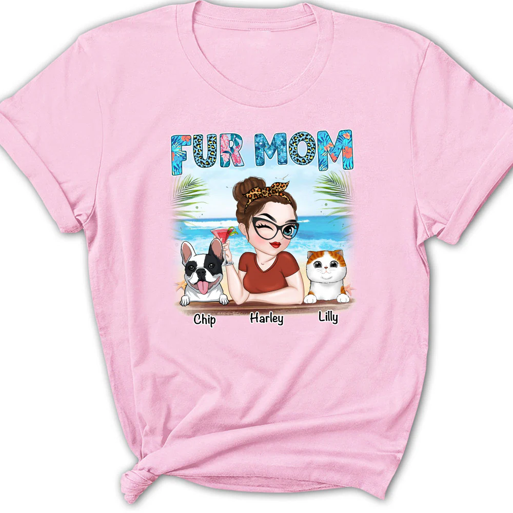 Fur Mom Summer - Personalized Custom Women's T-shirt