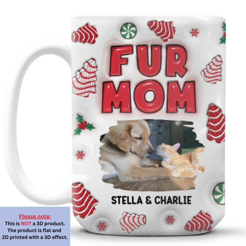 Fur Mom Tree Cake Photo - Personalized Custom 3D Inflated Effect Mug - Image 6