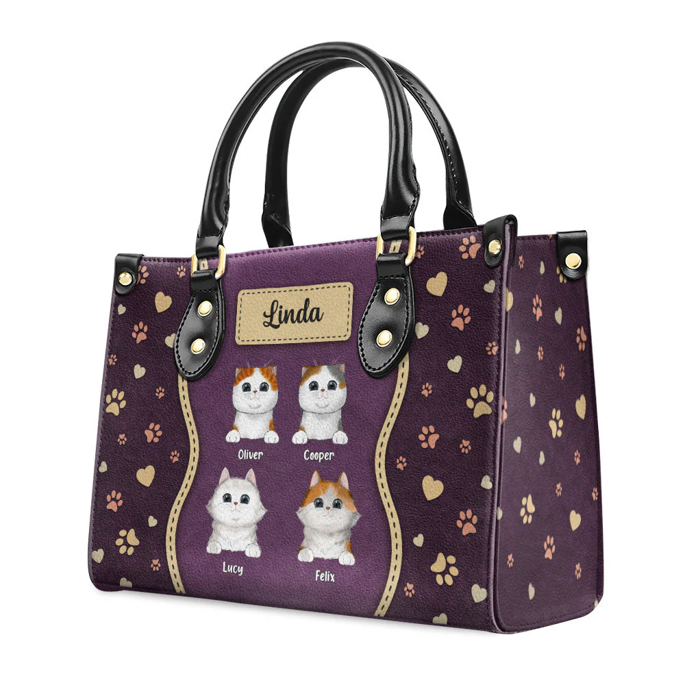 Fur Mom With Love - Personalized Custom Leather Bag - Image 3