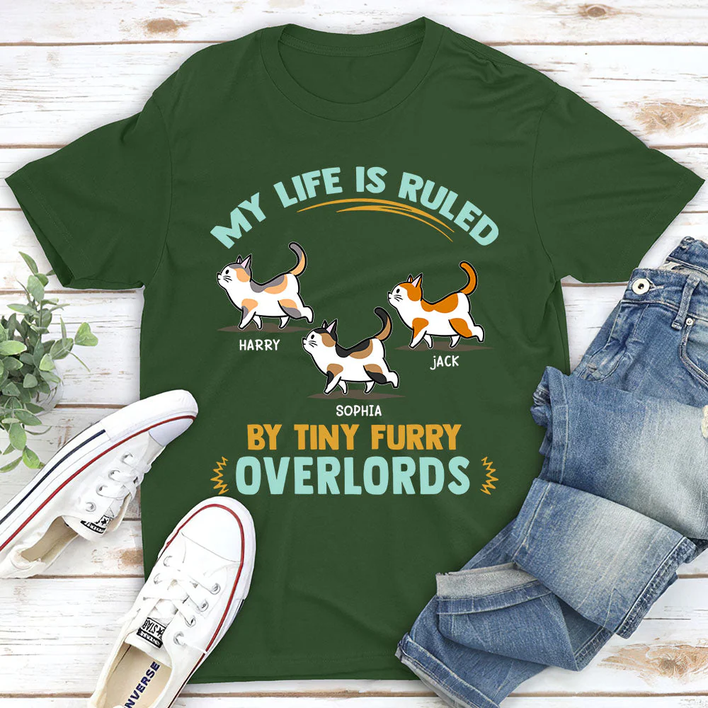 Furry Overlords Walking Cat - Personalized Custom Unisex T-shirt - Image 2