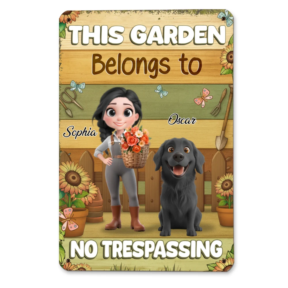 Garden Belongs To - Personalized Custom Metal Sign - Image 6