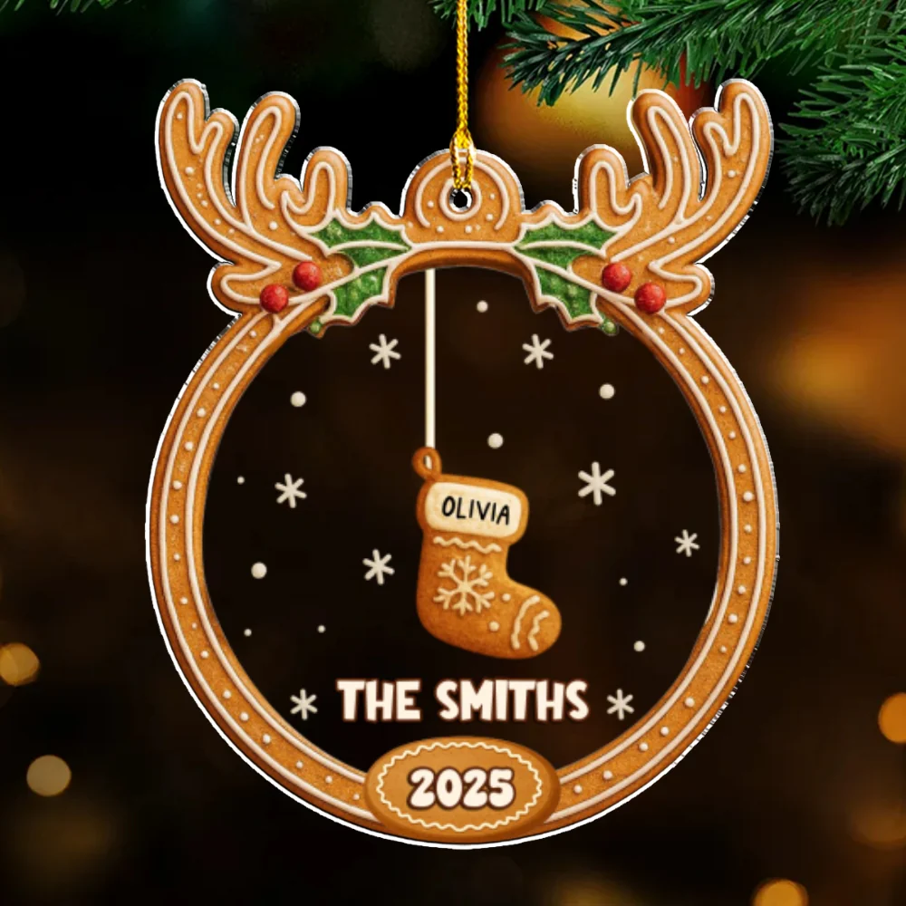 Gingerbread Christmas Memories - Personalized Custom Acrylic Ornament - Image 7