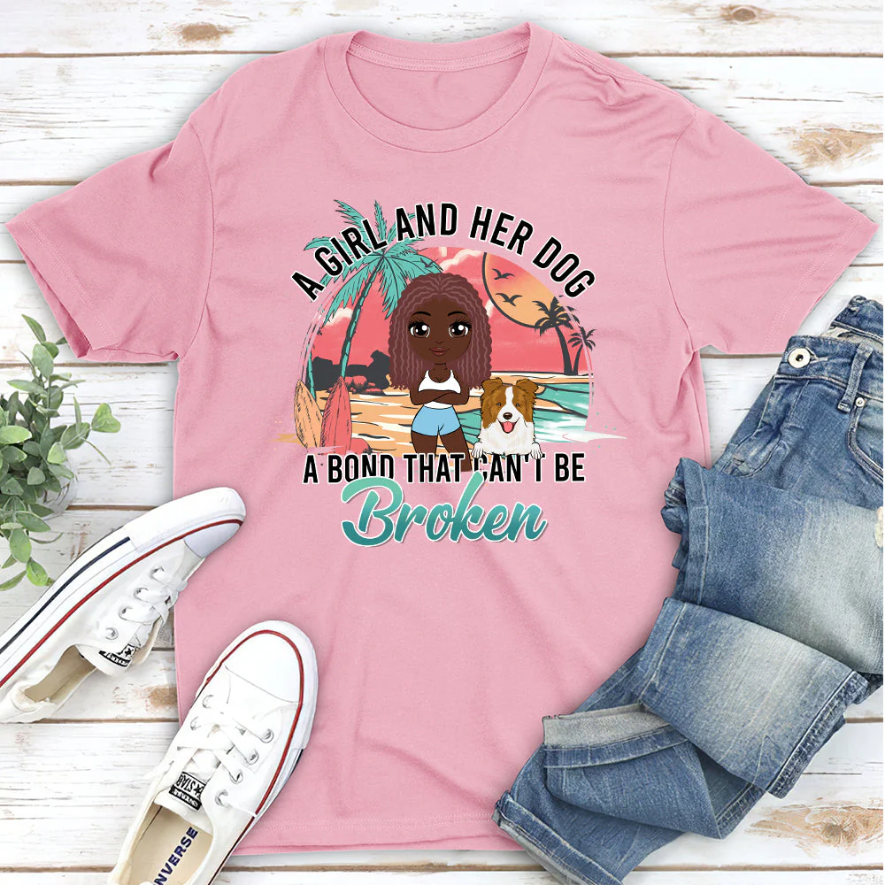 Girl And Dog 2 - Personalized Custom Unisex T-shirt - Image 5