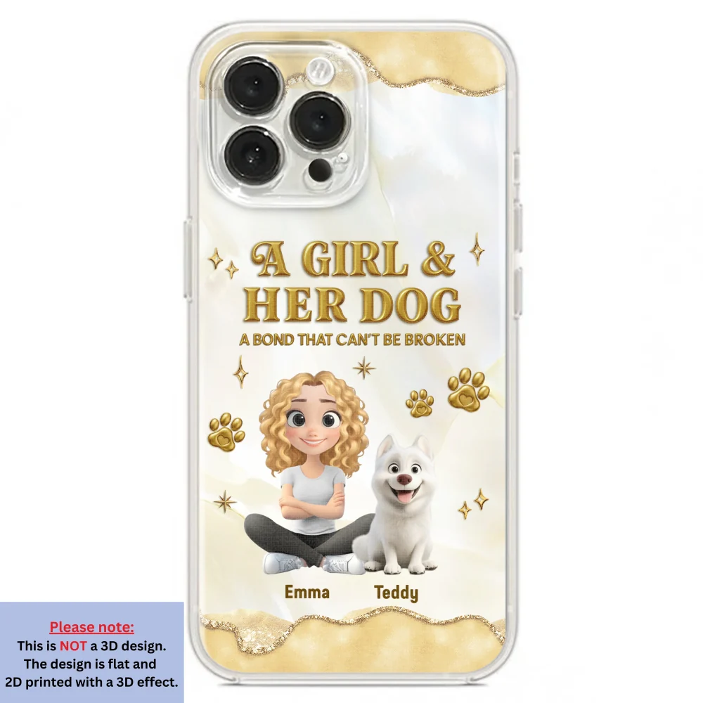 Girl And Dog Yellow - Personalized Custom 3D Effect Phone Case - Image 19