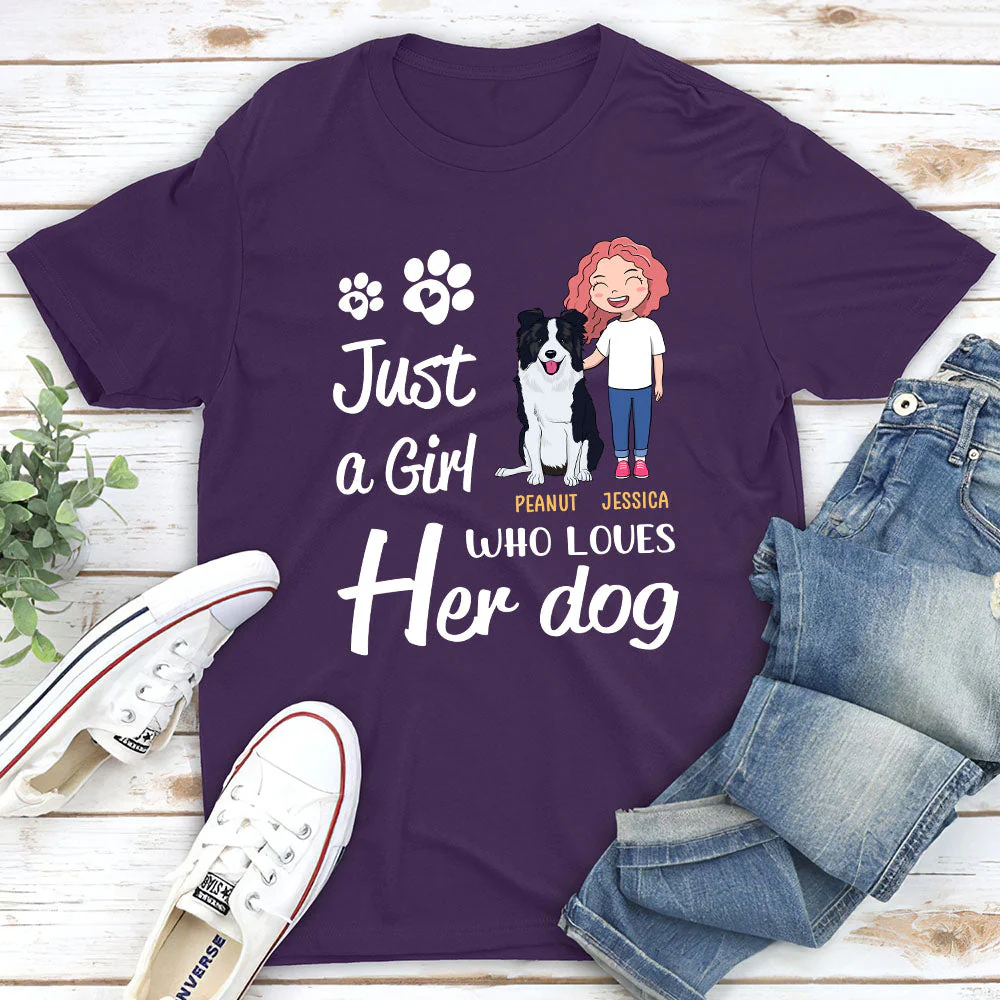 Girl Loves Dogs - Personalized Custom Unisex T-shirt - Image 4