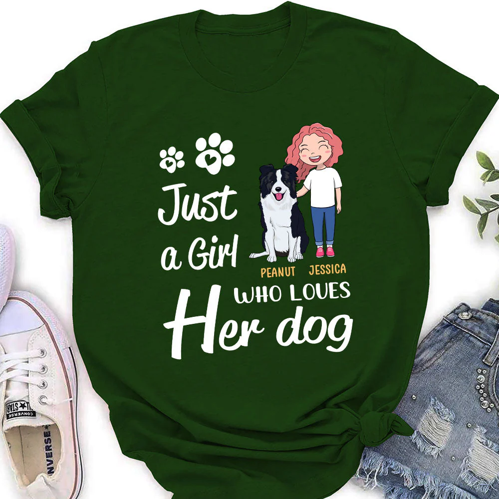 Girl Loves Dogs - Personalized Custom Women's T-shirt - Image 2