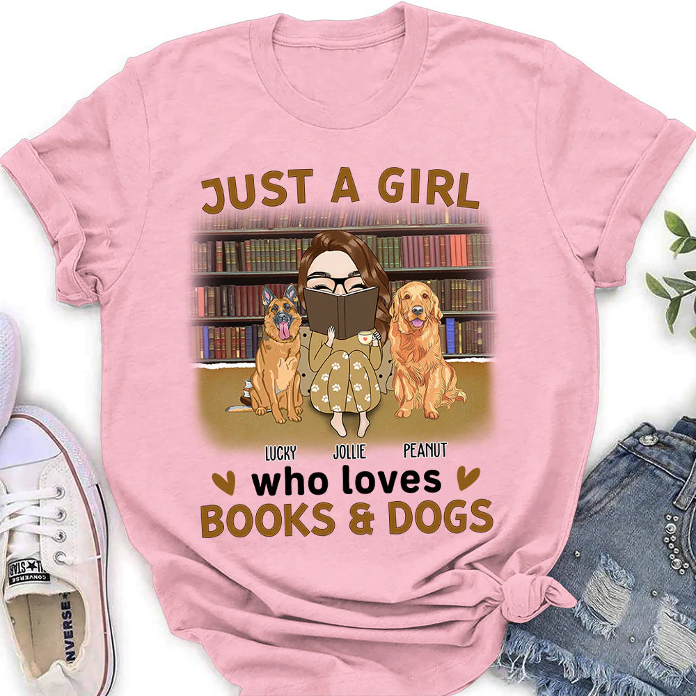 Girl Reading - Personalized Custom Women's T-shirt - Image 3