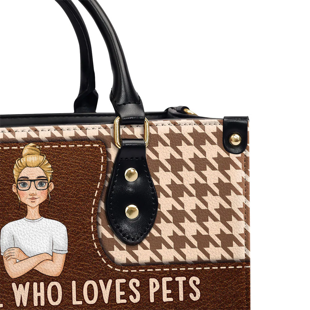 Girl With Pets - Personalized Custom Leather Bag - Image 2