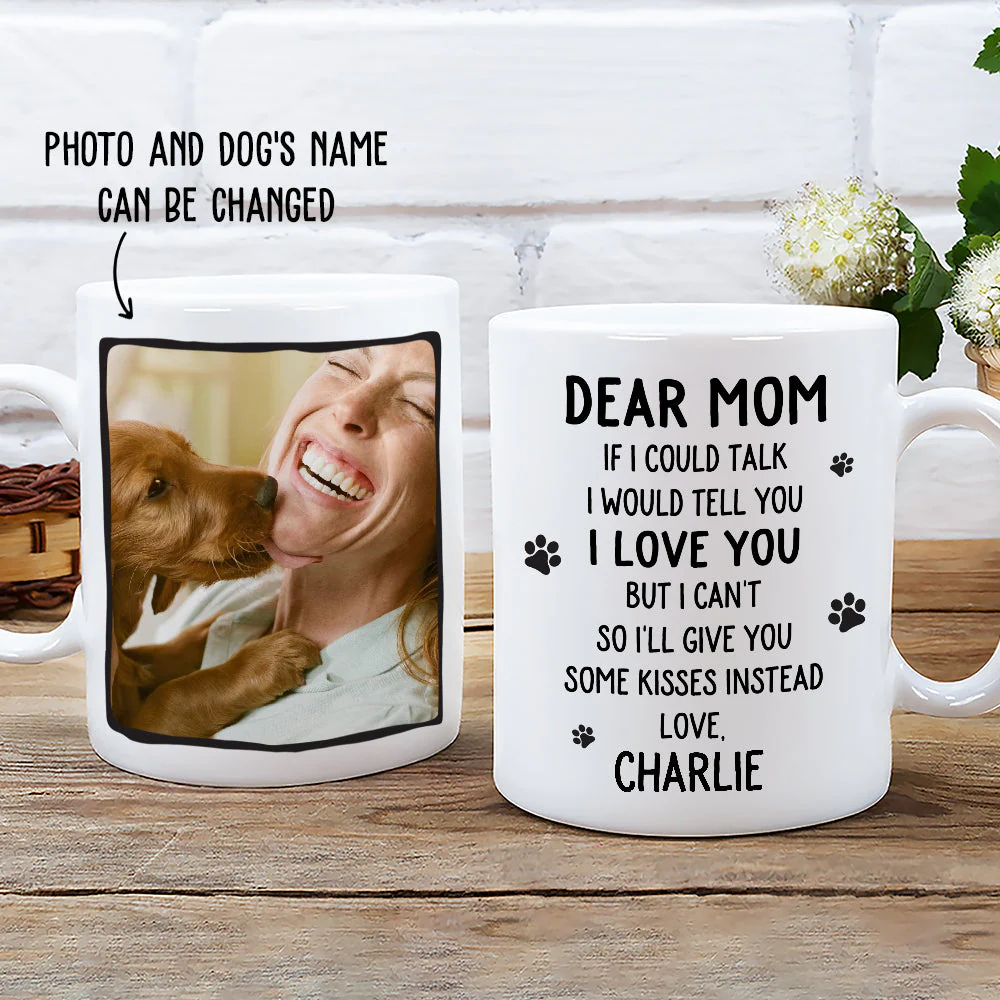 Give Kisses Instead - Personalized Custom Photo Coffee Mug - Image 2