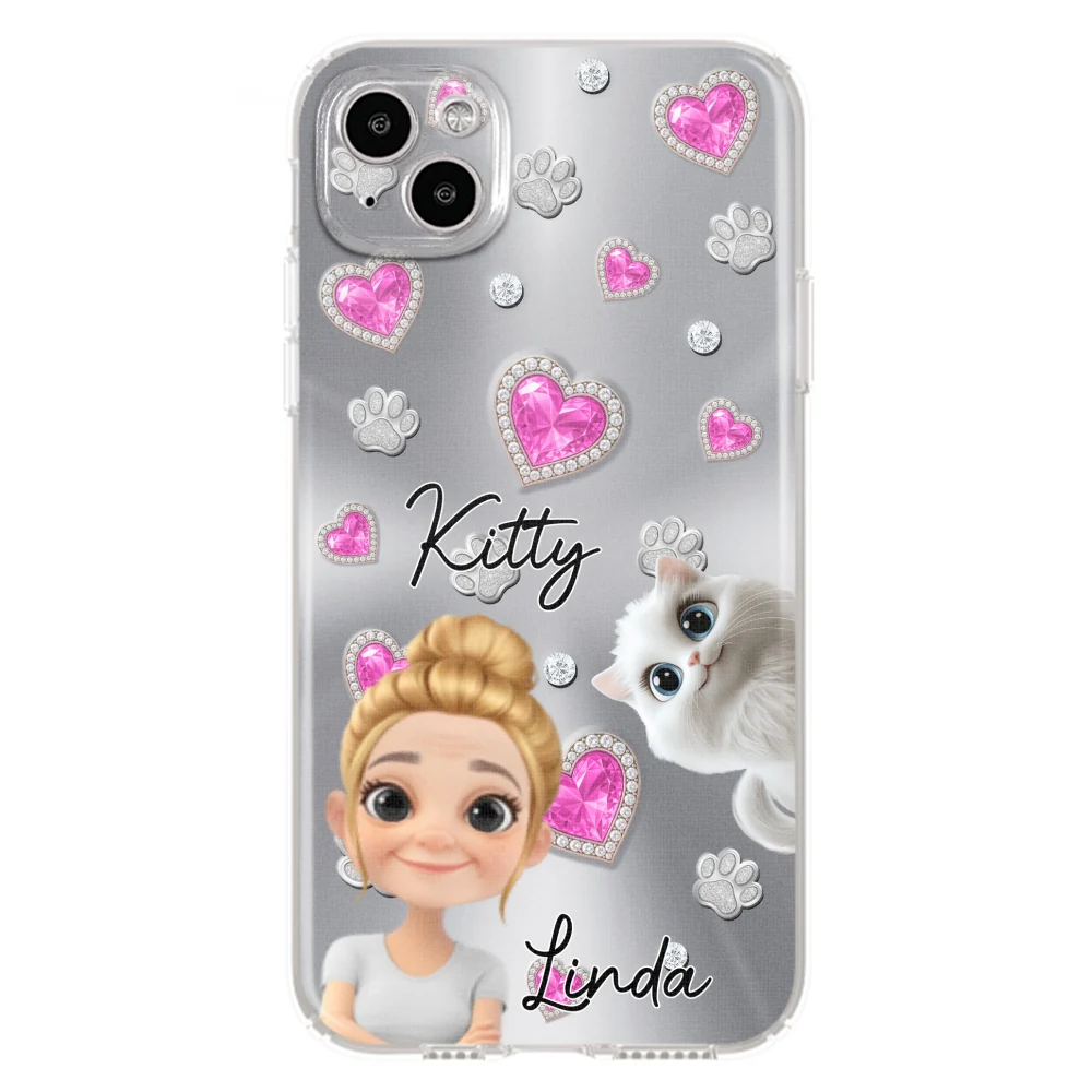 Glitter Cute Cartoon Cat Mom - Personalized Custom Phone Case - Image 13