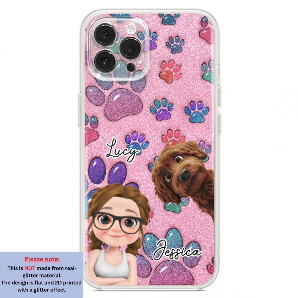 Glittery Paw Mom - Personalized Custom Phone Case - Image 17