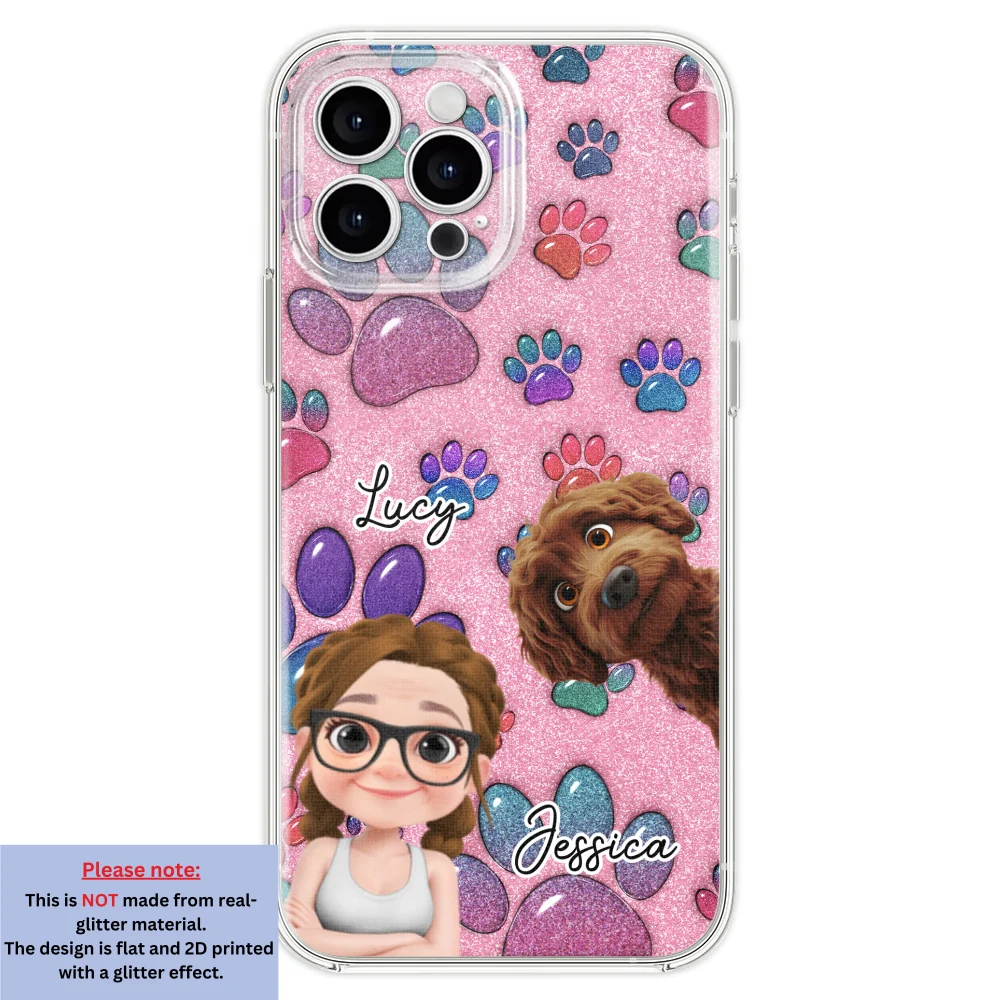 Glittery Paw Mom - Personalized Custom Phone Case - Image 20
