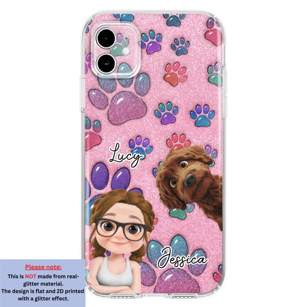 Glittery Paw Mom - Personalized Custom Phone Case - Image 6