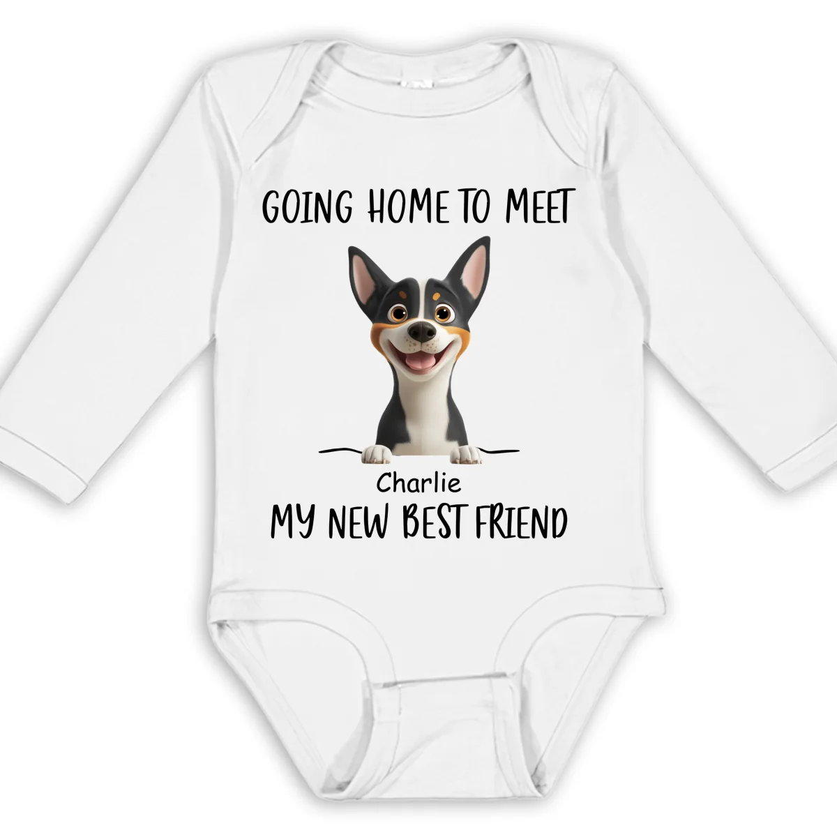 Go Home To Meet Friends - Personalized Custom Long Sleeve Baby Onesie - Image 6