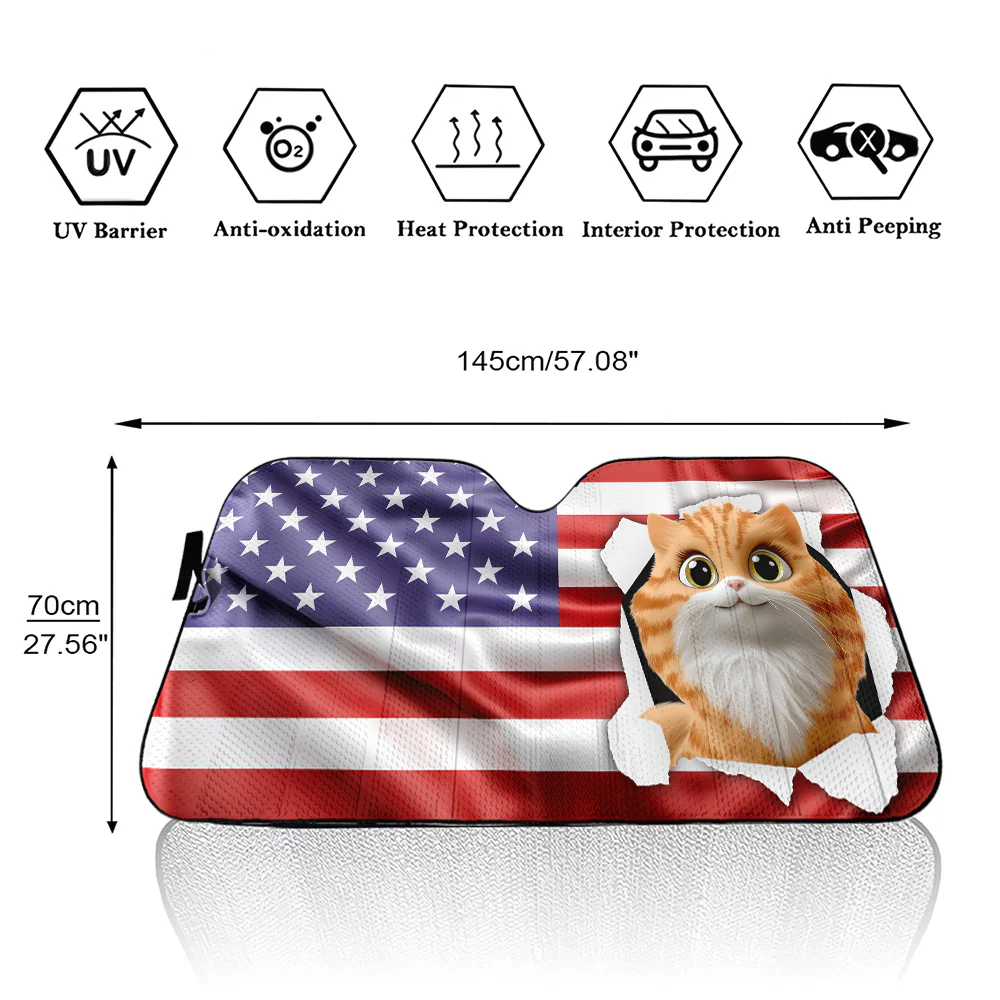 God Bless My America - Personalized Custom Car Sunshade - Image 6