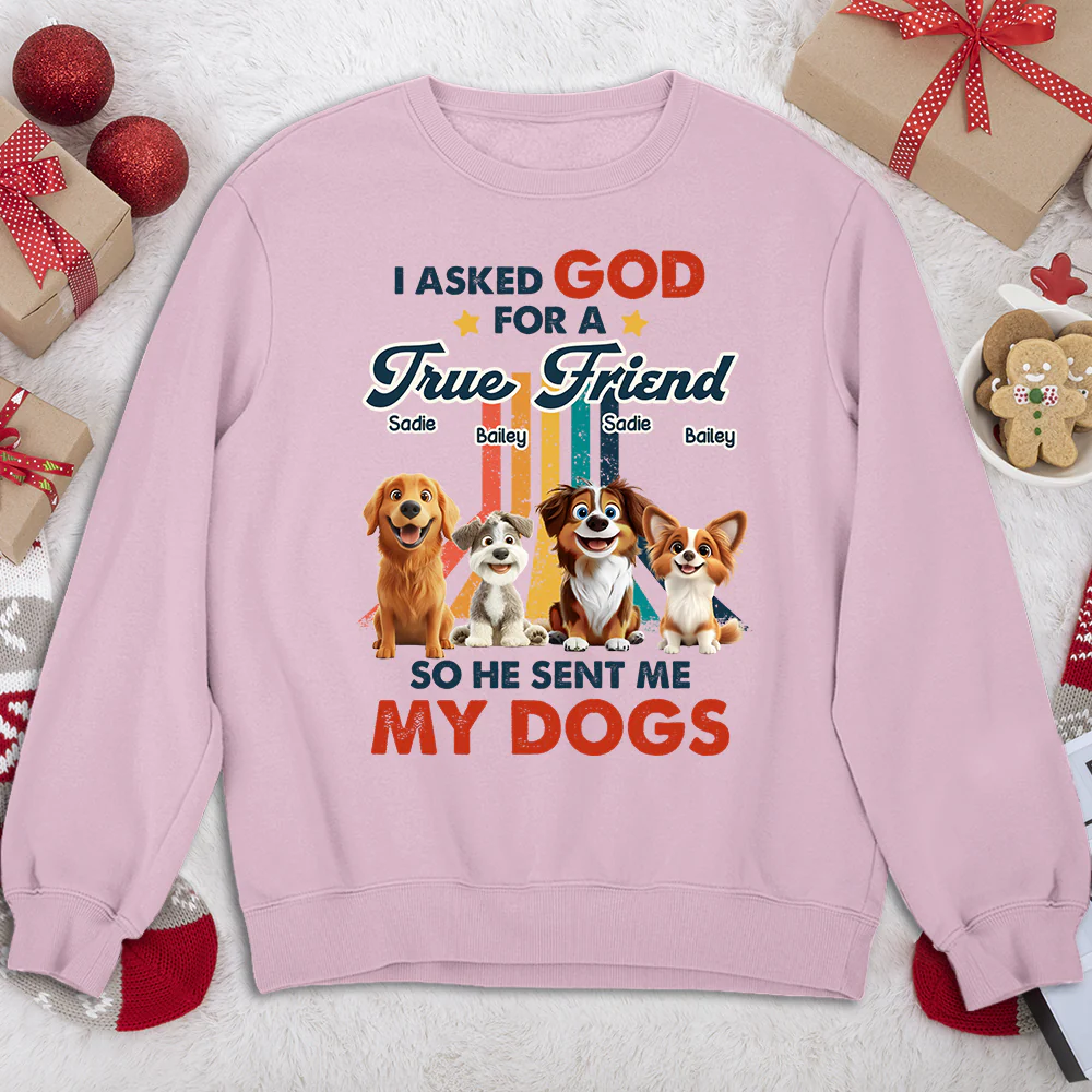 God Sent Me A Best Friend - Personalized Custom Sweatshirt - Image 3