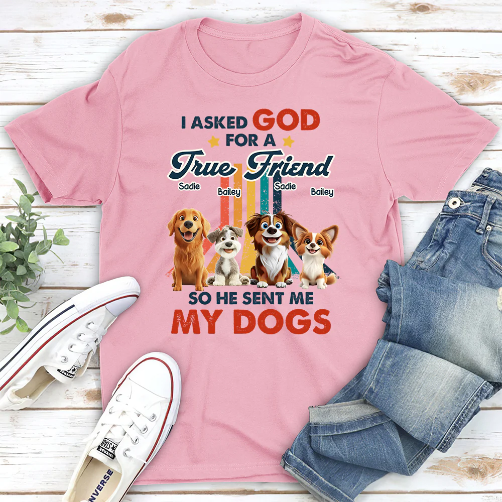 God Sent Me A Best Friend - Personalized Custom Unisex T-Shirt - Image 3