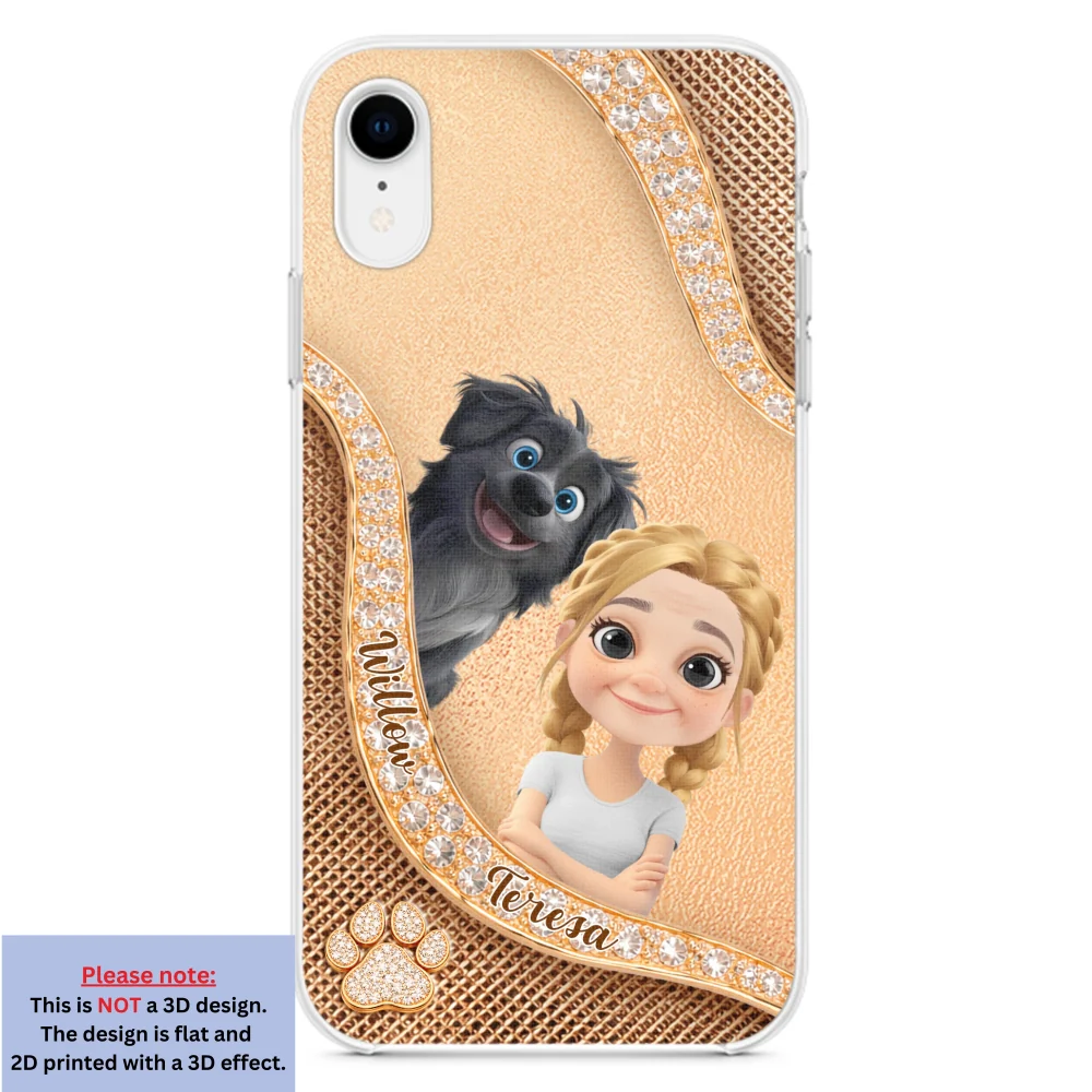 Gold Chibi Dog Mom - Personalized Custom 3D Effect Phone Case - Image 23