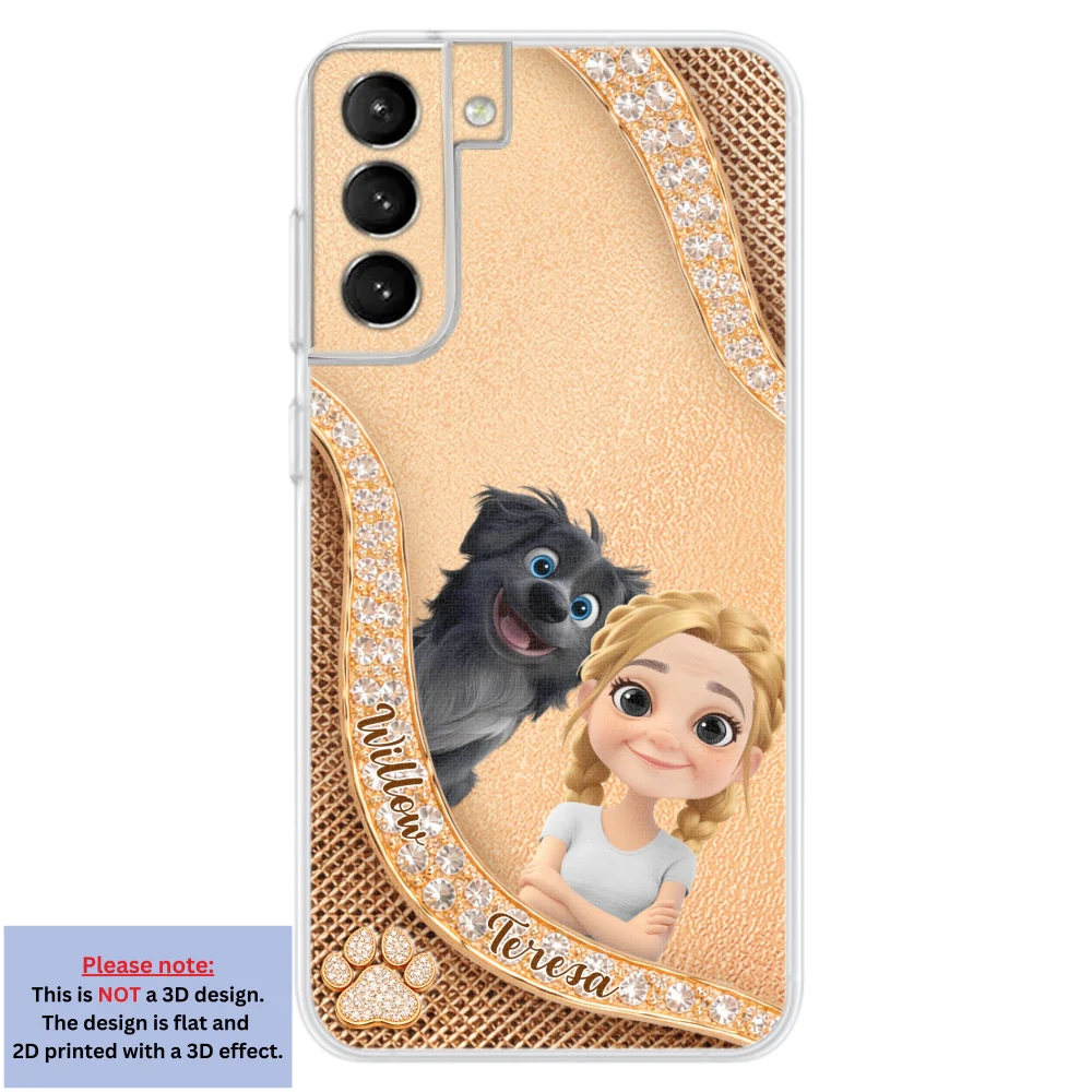 Gold Chibi Dog Mom - Personalized Custom 3D Effect Phone Case - Image 28