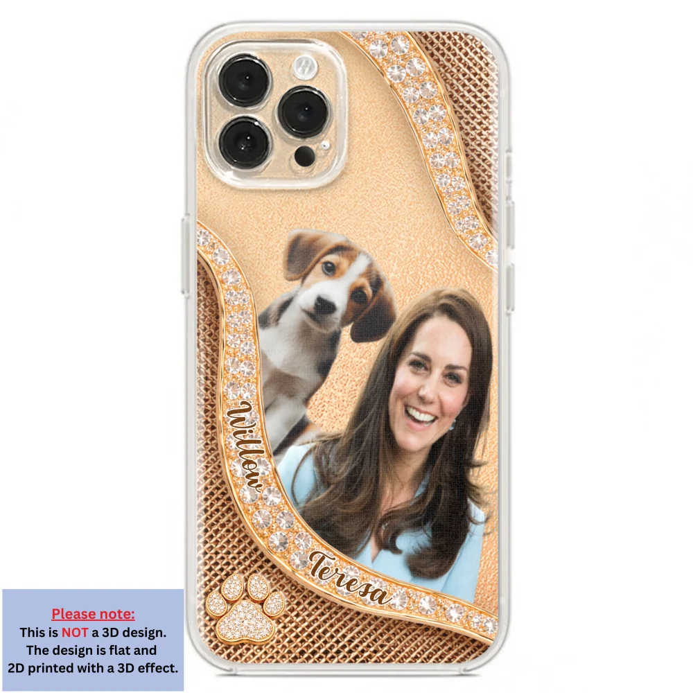 Gold Chibi Dog Mom Photo - Personalized Custom 3D Effect Phone Case - Image 18