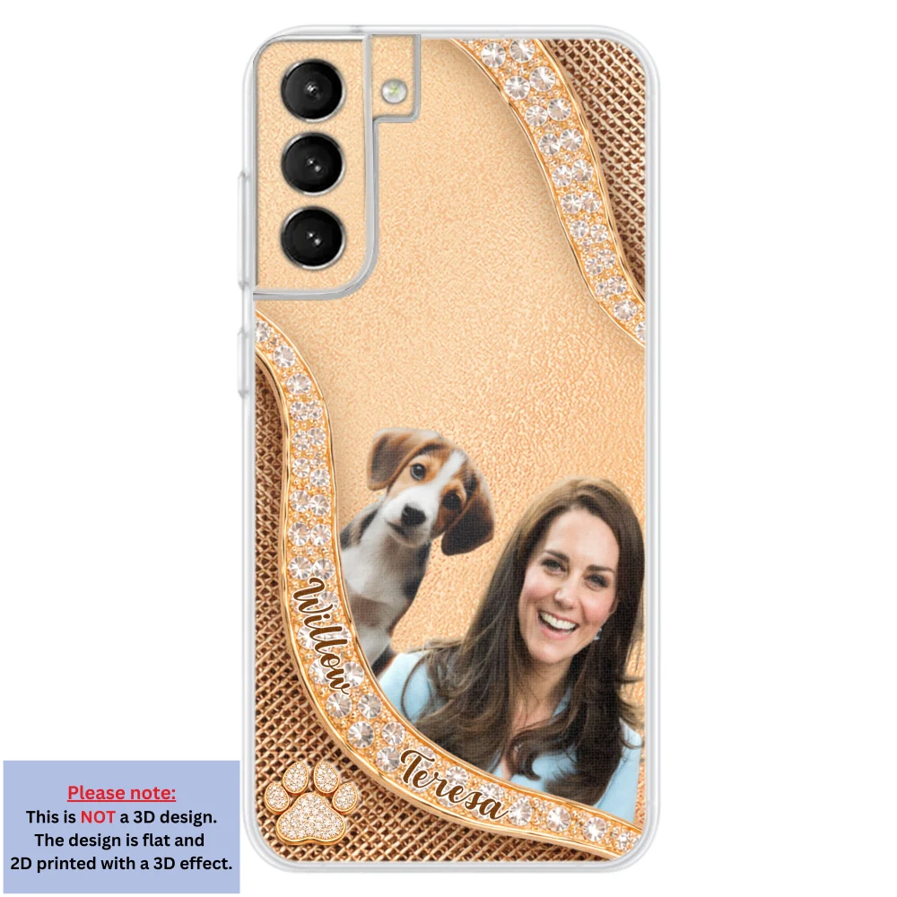 Gold Chibi Dog Mom Photo - Personalized Custom 3D Effect Phone Case - Image 27