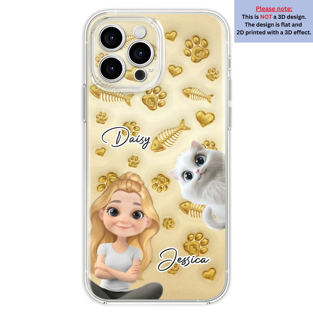 Gold Glitter Cat Mom - Personalized Custom 3D Effect Phone Case - Image 22