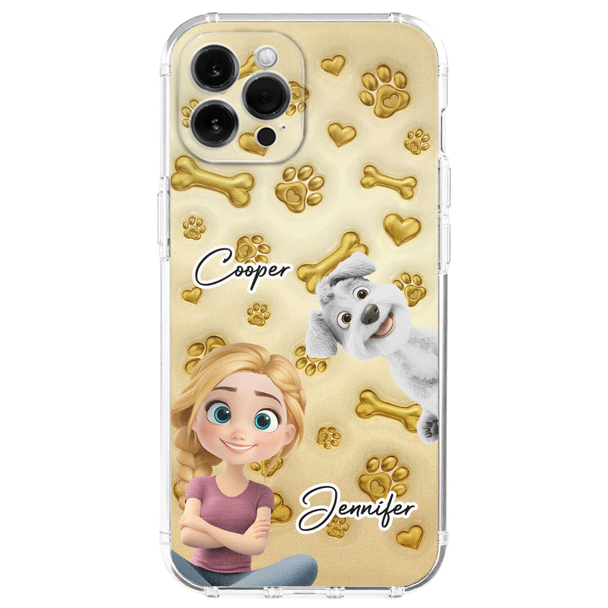 Gold Glitter Dog Mom - Personalized Custom 3D Effect Phone Case