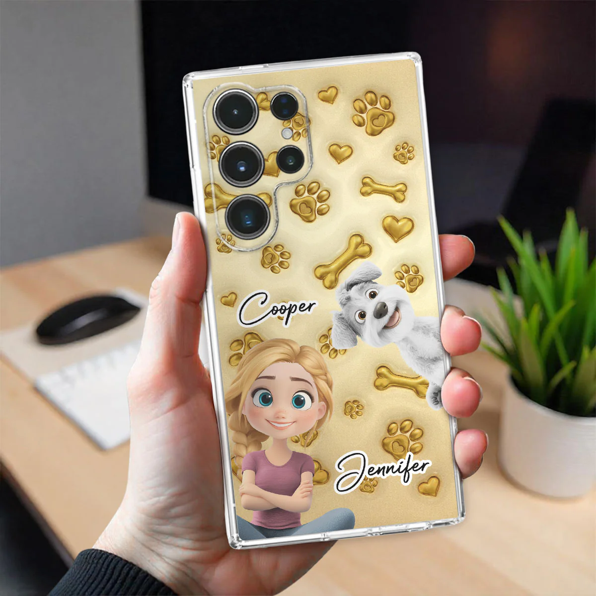 Gold Glitter Dog Mom - Personalized Custom 3D Effect Phone Case - Image 5