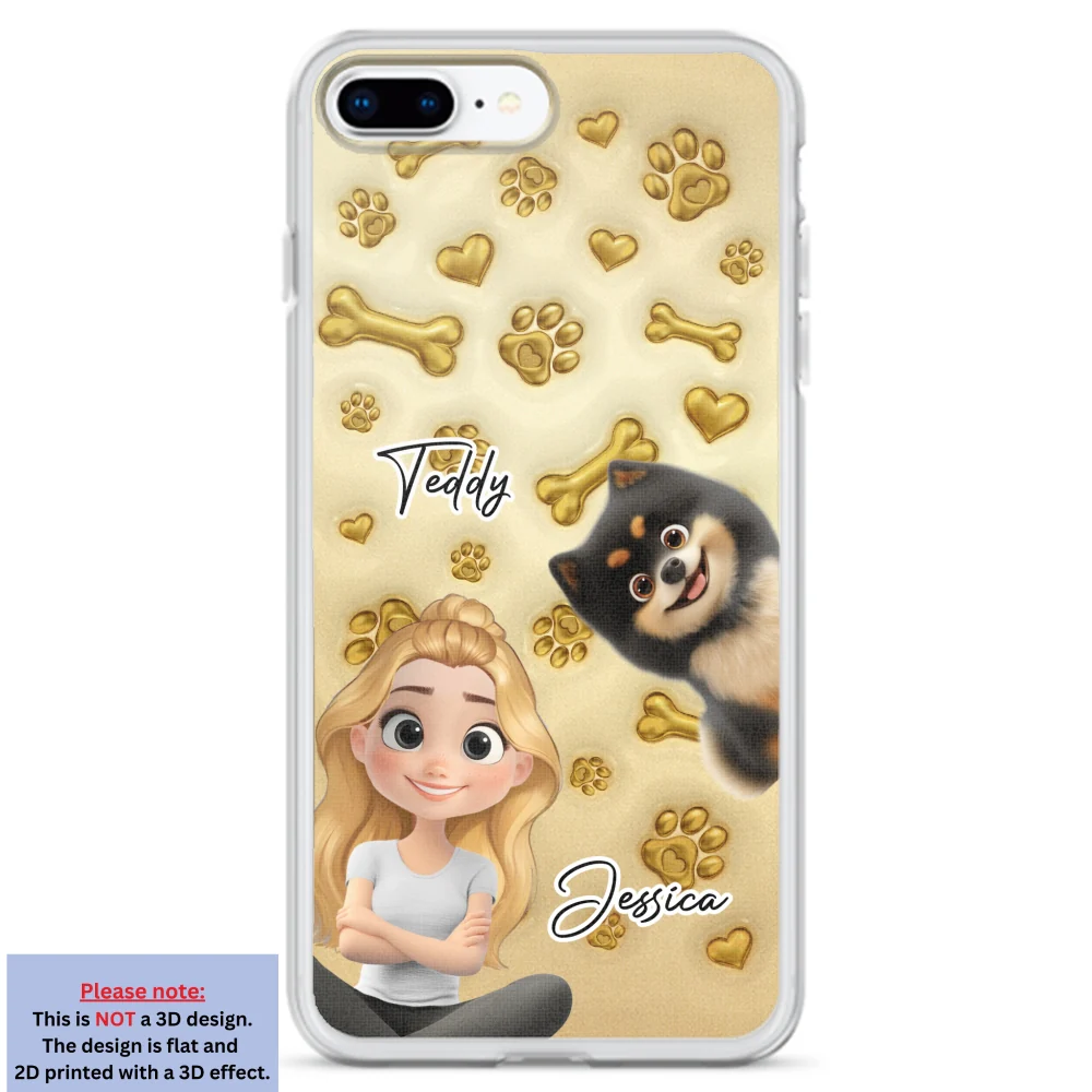 Gold Glitter Dog Mom - Personalized Custom 3D Effect Phone Case - Image 7