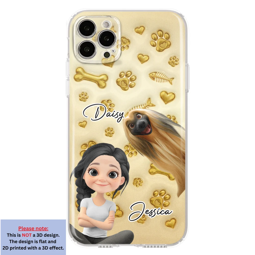 Gold Glitter Pet Mom - Personalized Custom 3D Effect Phone Case - Image 16