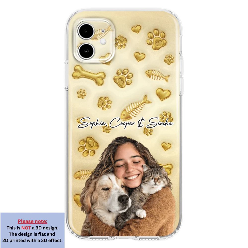 Gold Glitter Pet Mom Photo - Personalized Custom 3D Effect Phone Case - Image 12