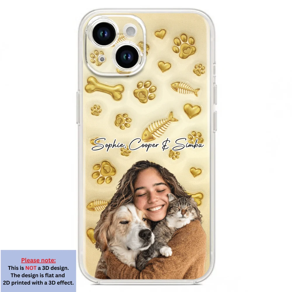 Gold Glitter Pet Mom Photo - Personalized Custom 3D Effect Phone Case - Image 19