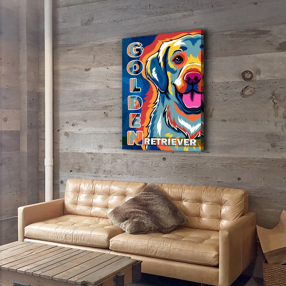 Golden Retriever Pop Art 1 - Canvas Print - Image 4