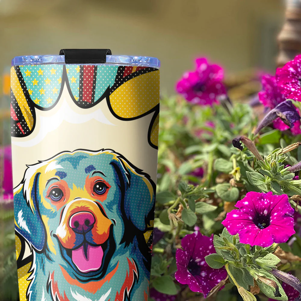 Golden Retriever Pop Art 1 - Tumbler - Image 4