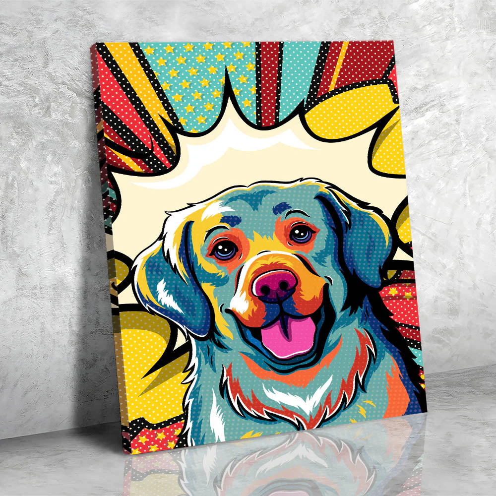 Golden Retriever Pop Art 2 - Canvas Print - Image 3