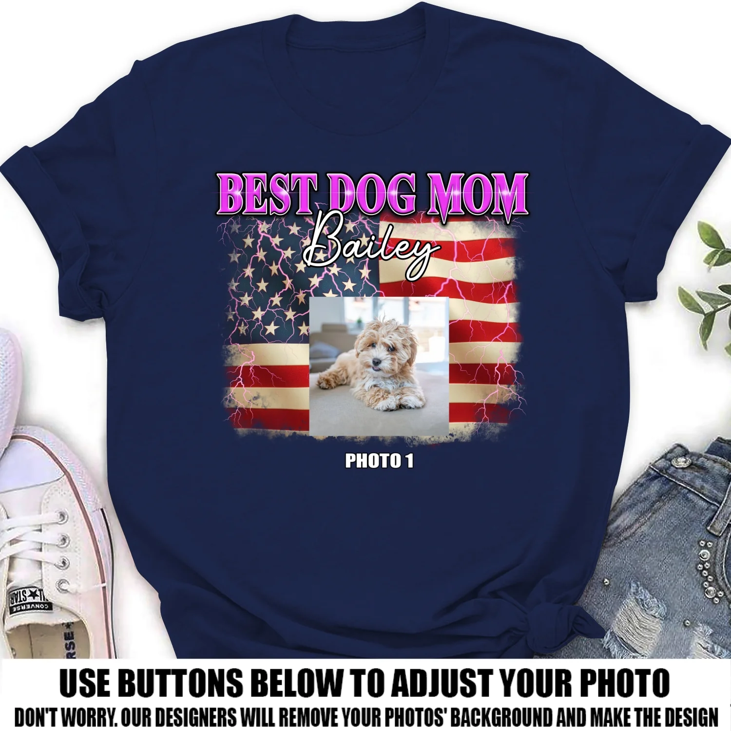 Gradient American Dog Dad Mom - Personalized Custom Women's T-Shirt - Image 7