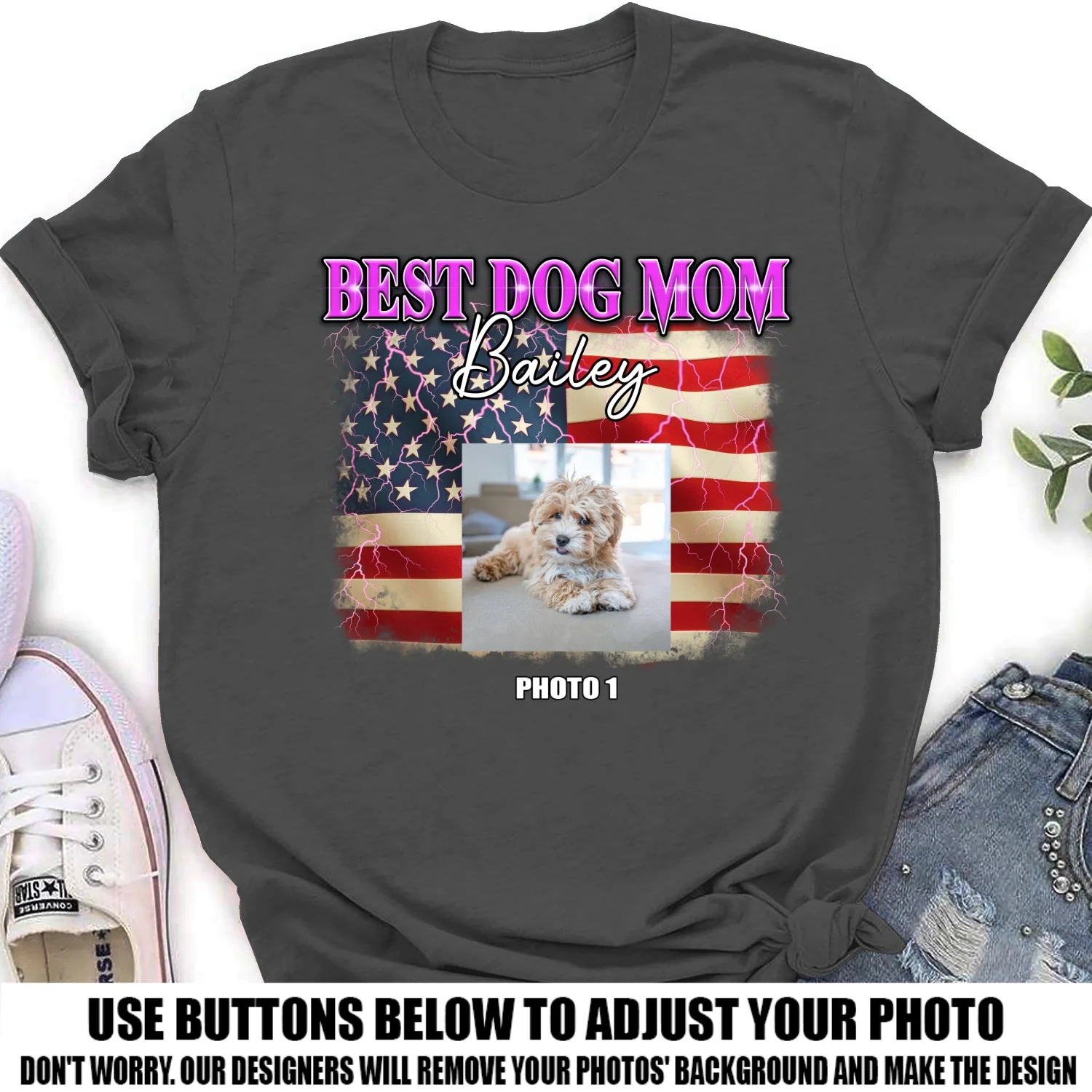 Gradient American Dog Dad Mom - Personalized Custom Women's T-Shirt - Image 9