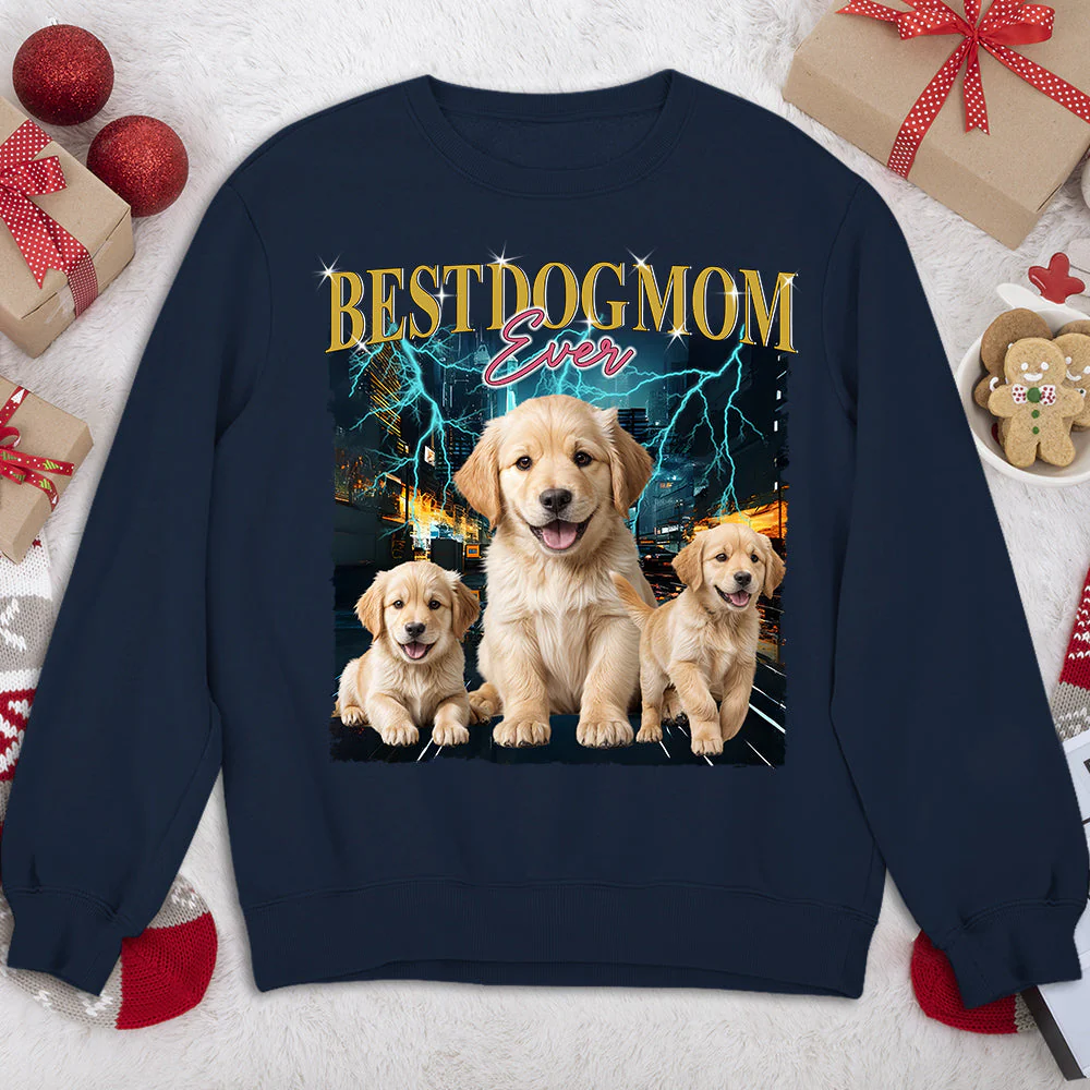 Gradient Best Dog Dad - Personalized Custom Sweatshirt - Image 2